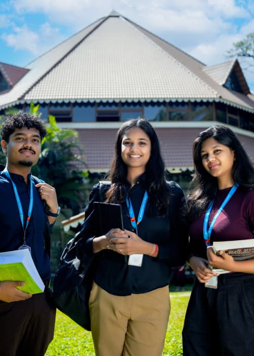 Students holding books